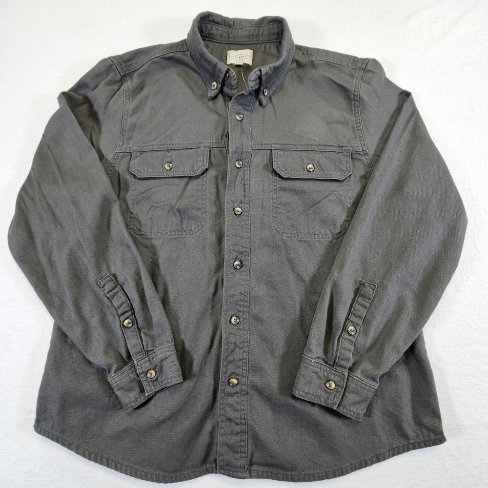 Lucky‎ Brand Shirt Mens Raven Large L Button Down 7MS3000 Long Sleeve